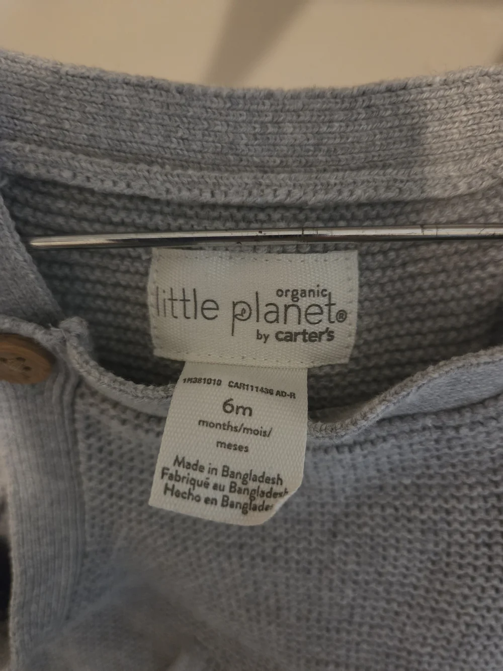 Baby 6M Cozy Gray Knit Baby Overalls - Neutral One-Piece